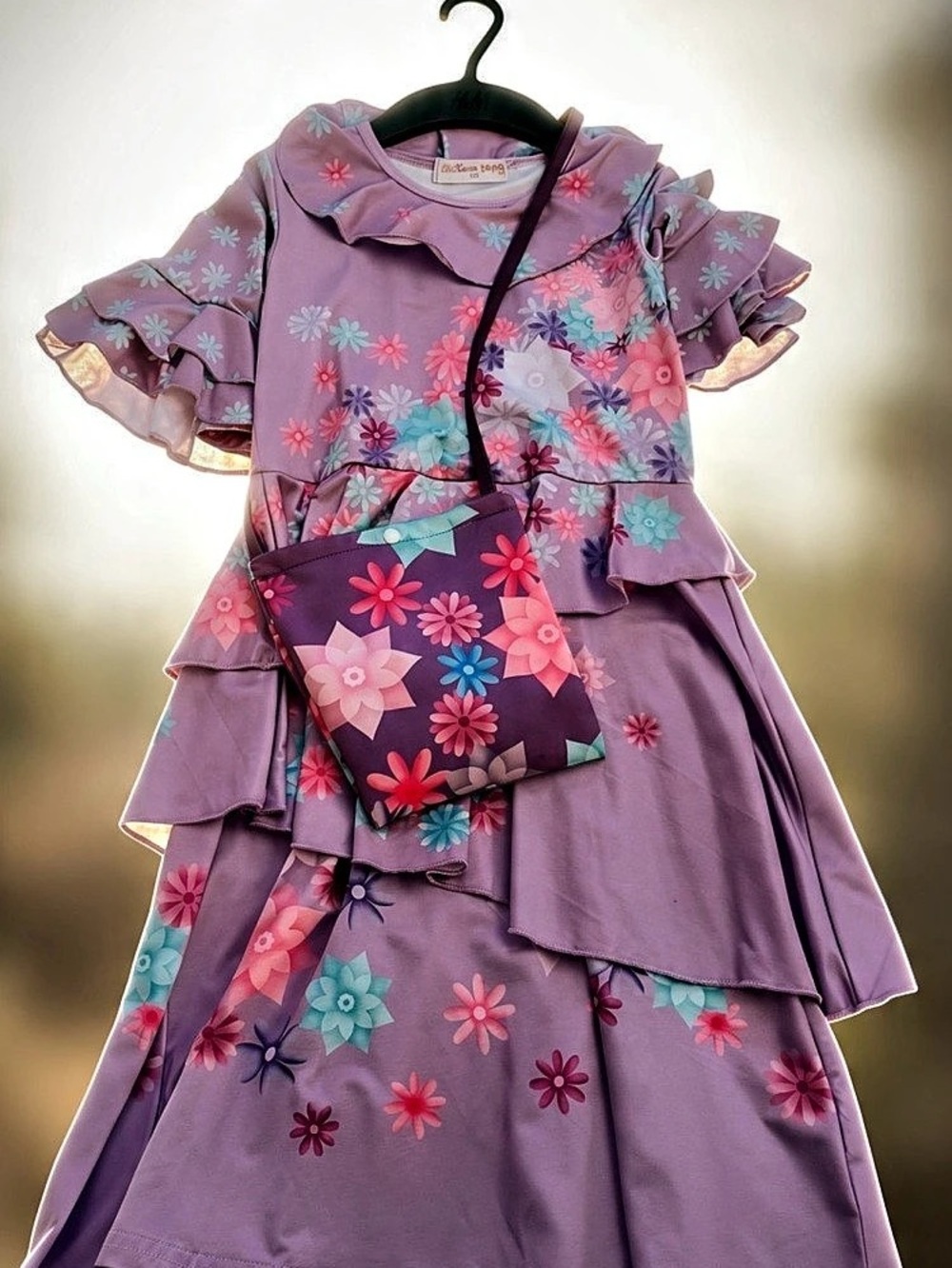 Girls costume - Encanto Isabella costume ! Layered Dress in Purple & Pink Like N